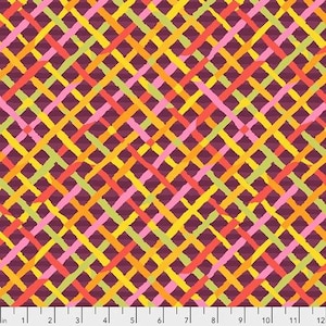 Mad Plaid HALF YARD Maroon  BM037.MAROO by Kaffe Fassett / FreeSpirit 100% Cotton Quilting Fabric