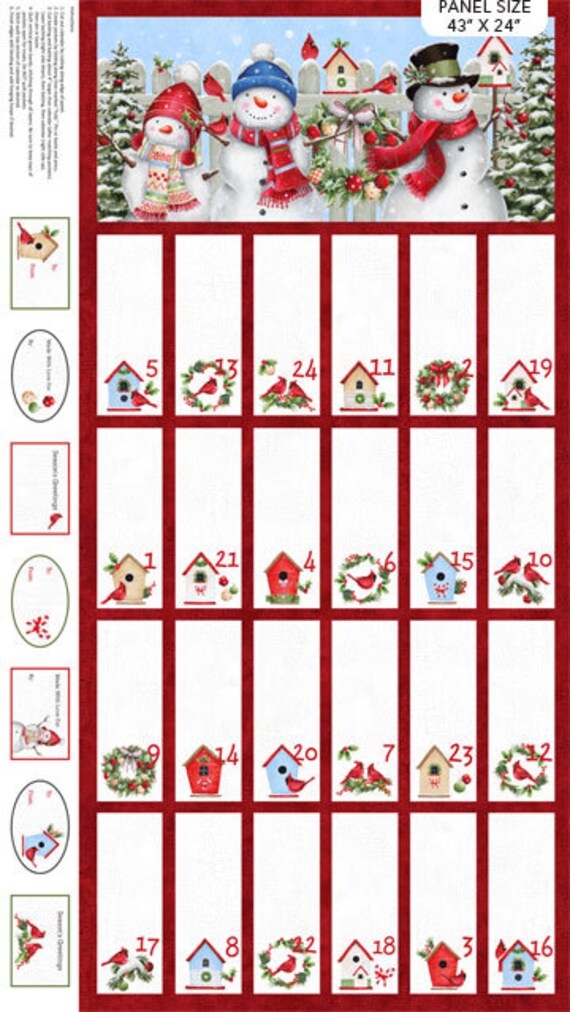 Winter Advent Calendar Panel 2410210 by Northcott Etsy