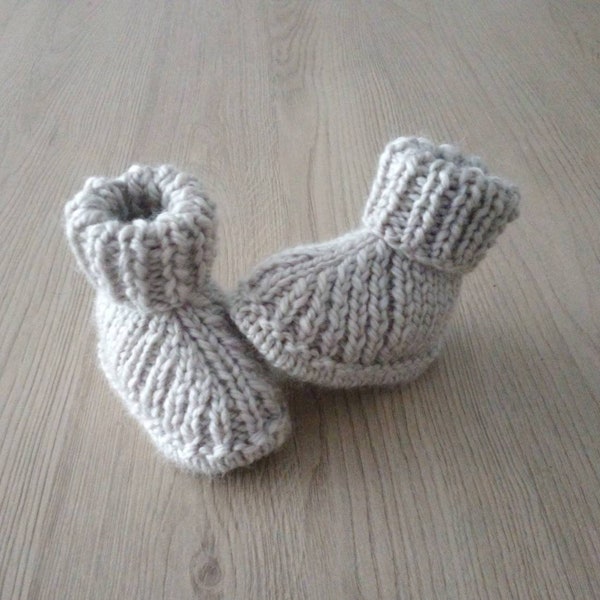 Chaussons bébé / chaussons laine bébé / chaussons bébé laine / cadeau naissance / laine OEKO-TEX / layette / chaussons prématuré