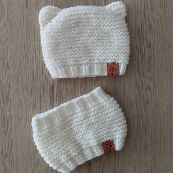 Tour de cou bébé / snood et bonnet bébé / ensemble bonnet snood laine / écharpe bébé / bonnet bébé / snood bébé