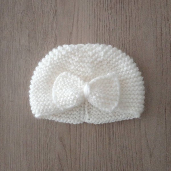 Bonnet bébé / bonnet turban bébé /bonnet laine bébé / bonnet bébé tricot /bonnet naissance / laine OEKO-TEX