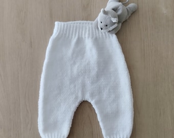 Pantalon bébé , pantalon tricot bébé , layette bébé , laine OEKO TEX