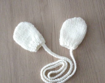 Gants bébé /  moufles bébé / gants laine bébé / gants layette / cadeau naissance /  layette prématuré , laine OEKO-TEX