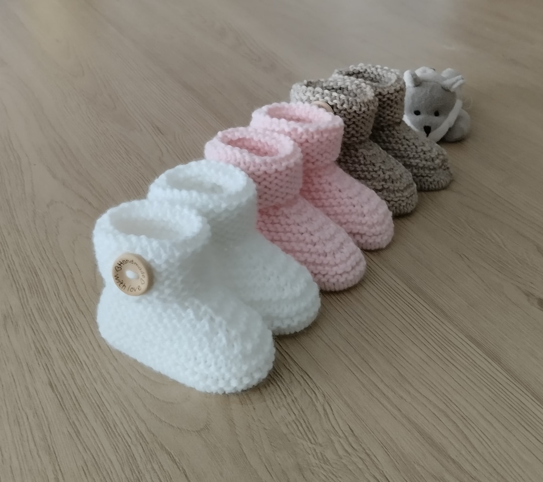 Point Mousse Tricot De Manon Chausson Chaussons Bébé Tricotés à La