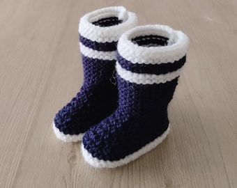 chaussons bébé, chaussons bébé laine, bottes pêcheur, cadeau naissance, layette, laine OEKO-TEX