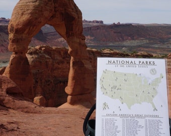 National Parks Map of the United States - 63 Parks Checklist - American National Parks - Hiking Map - Adventure Map - Scratch Off - Yosemite