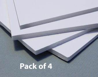 Núcleo de tablero de espuma blanca 3/16 - Paquete de cuatro - Varios tamaños - Cuadrado y rectangular