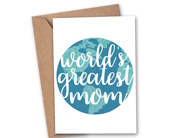 World's Greatest Mom Mothers Day Card - Mom Birthday Card - For Her - Card for Mom - Best Mom - Handmade Card - Mom - Stepmom - Mother Card