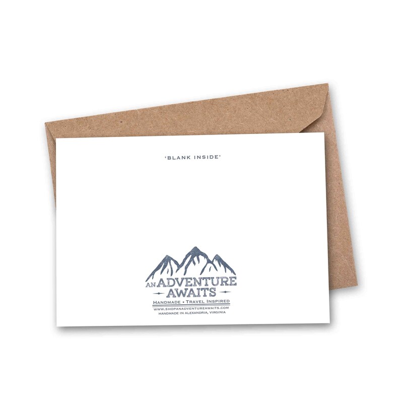 Vintage Map Card VM-012 Wedding Thank You Travel Card Wanderlust Calligraphy Map Thank You Thank You Card World Map Card