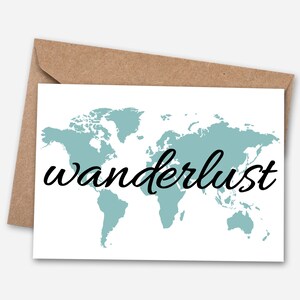 Wanderlust Grußkarte, Motivationskarte, Reisekarte, Liebeskarte, Typografiekarte, Wanderlustkarte, Abenteuerkarte, blanko