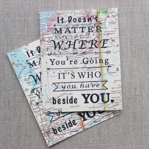 Love Card Travelers Card Vintage Map Card Inspirational Card It doesn't matter where. image 3