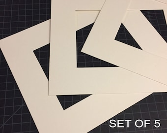 Set of (5) - 8x10 or 11x14 Mats for Artwork - Frame Mats - Photography Matting - Mats for Framing - Mats for Photos - Precut Photo Mats