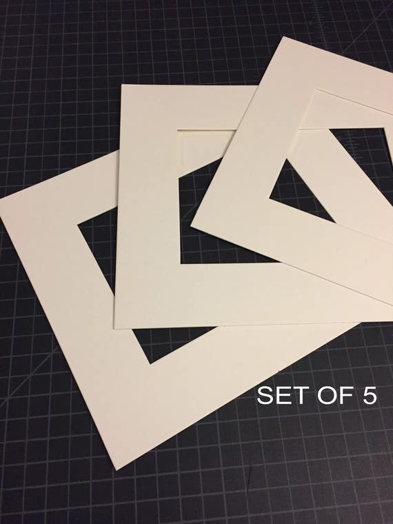 Set of 5 8x10 or 11x14 Mats for Artwork Frame Mats Photography Matting Mats  for Framing Mats for Photos Precut Photo Mats 