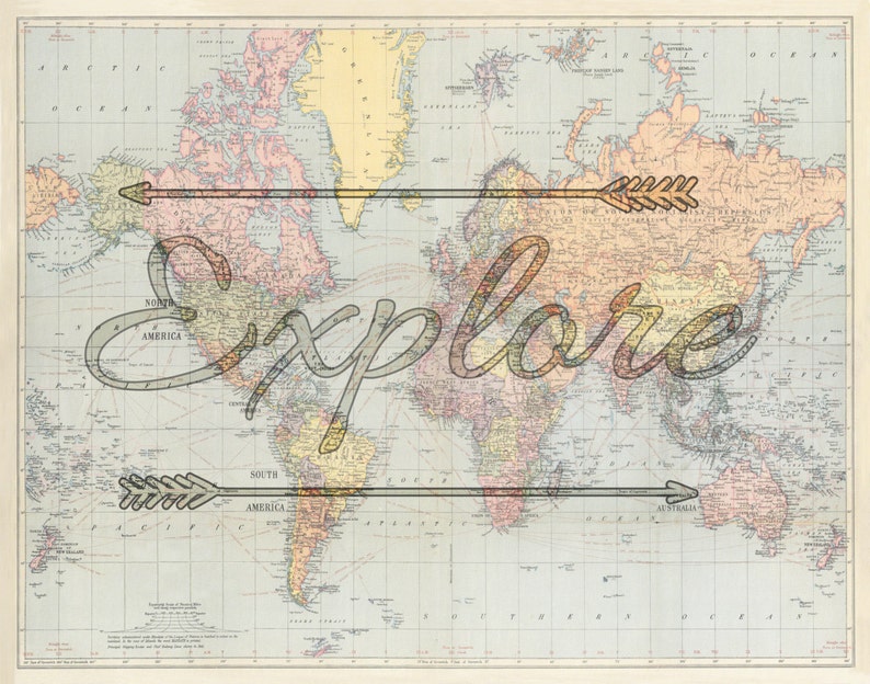 Explore Print World Map Art Travel Poster World Map Poster Etsy