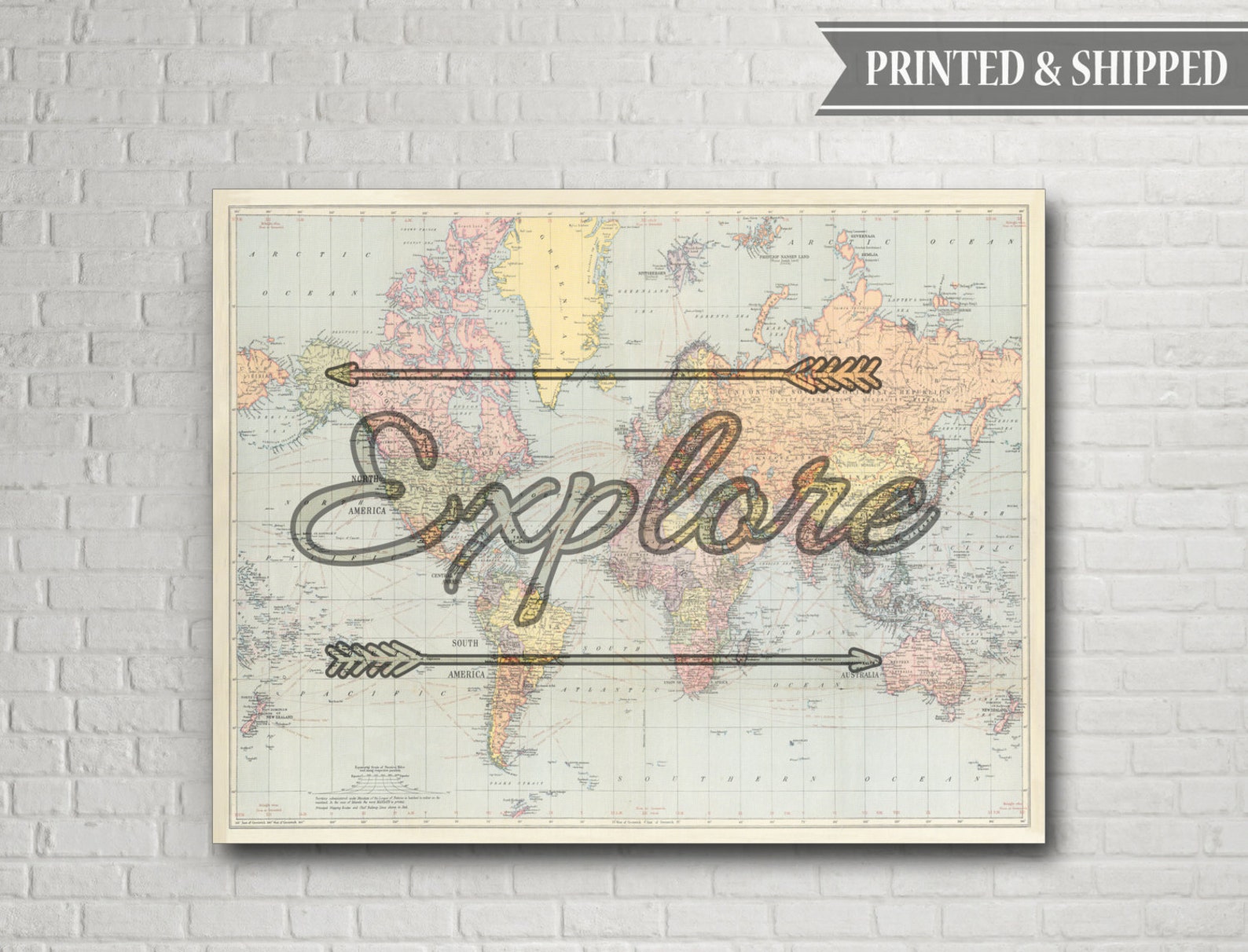 Explore Print World Map Art Travel Poster World Map Poster Etsy