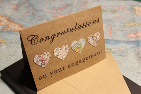 Felicitations Pour Votre Carte De Fiancailles Carte De Etsy