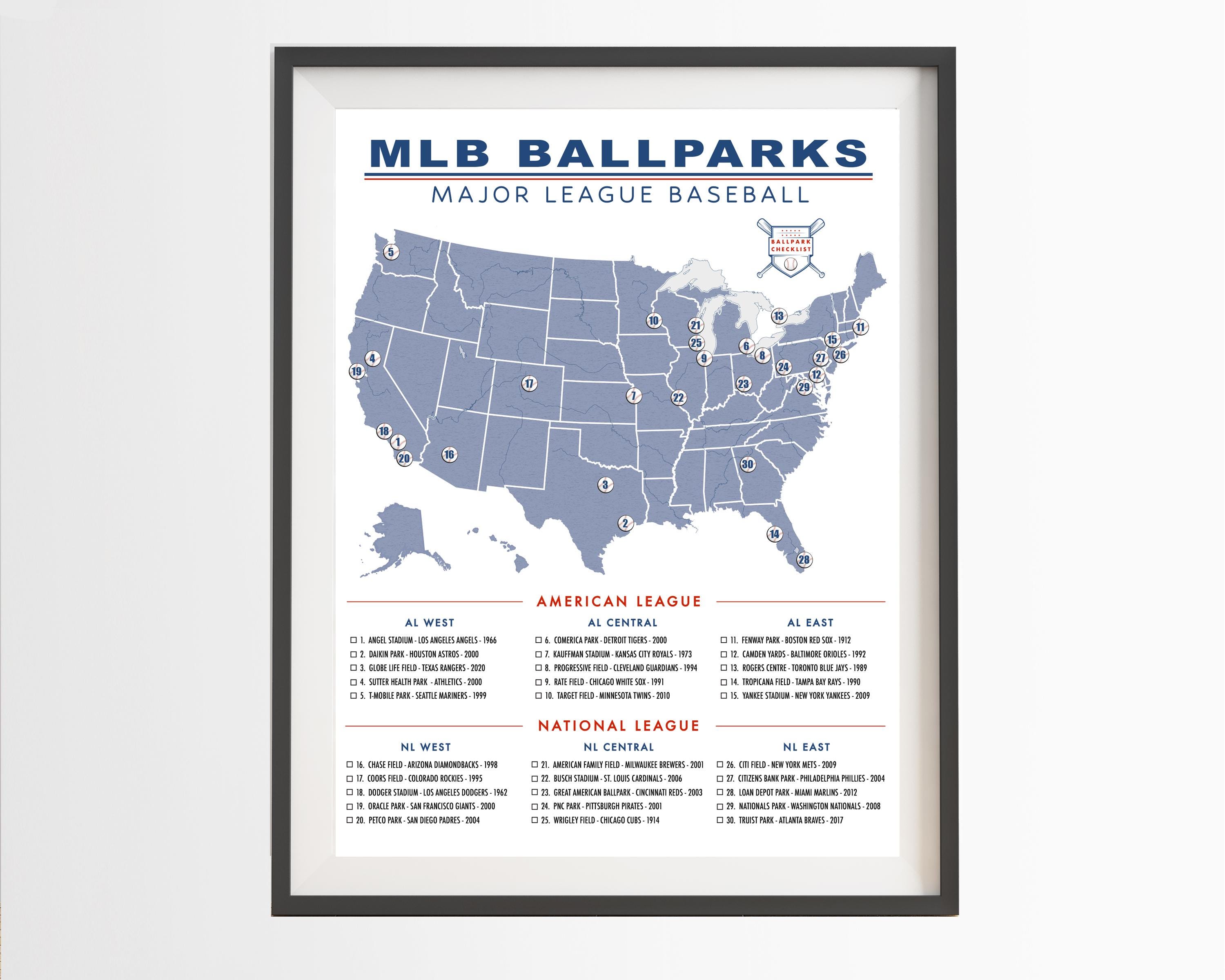 Mlb ballpark map - Etsy 日本
