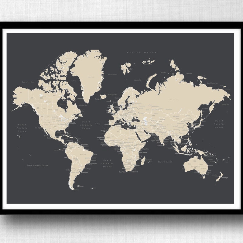 World Map Poster - Etsy