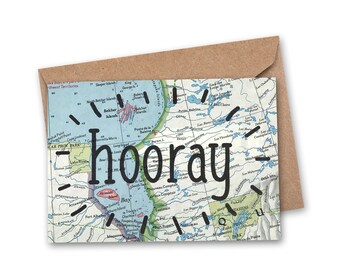 Hooray - Vintage Map Card - VM-004