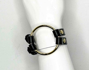 Morph Hand Harness Strapon Cuffs, Bondage Leather Cuffs, Gothic Industrial Bracelets, Cuff Bracelet, Black Wristband, Small Handcuffs