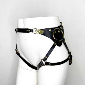 Adelaide Black Leather Hip Harness, Black Leg Belts, Gothic Lingerie, Burning Man, Leather Burlesque, Body Cage, Strappy Sexy Underwear