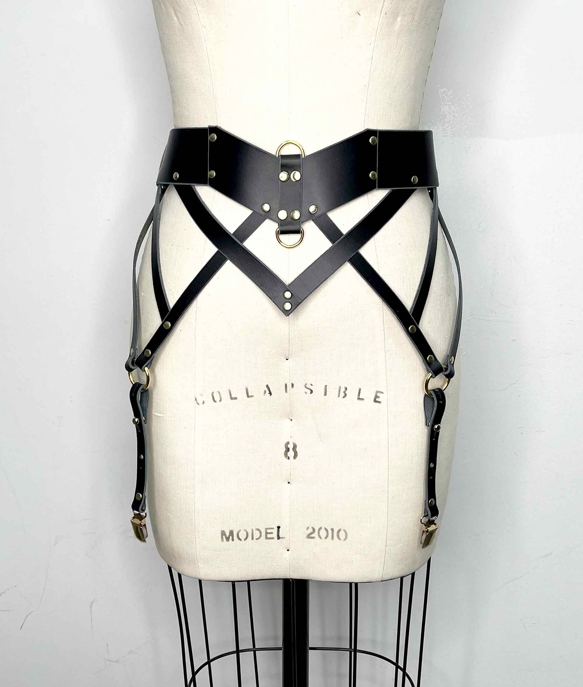 Stylish Women Punk Gothic Handmade Leather Women Harness Leg Garter Belt  Waist Cincher Single Side Body Suspender - Garters - AliExpress