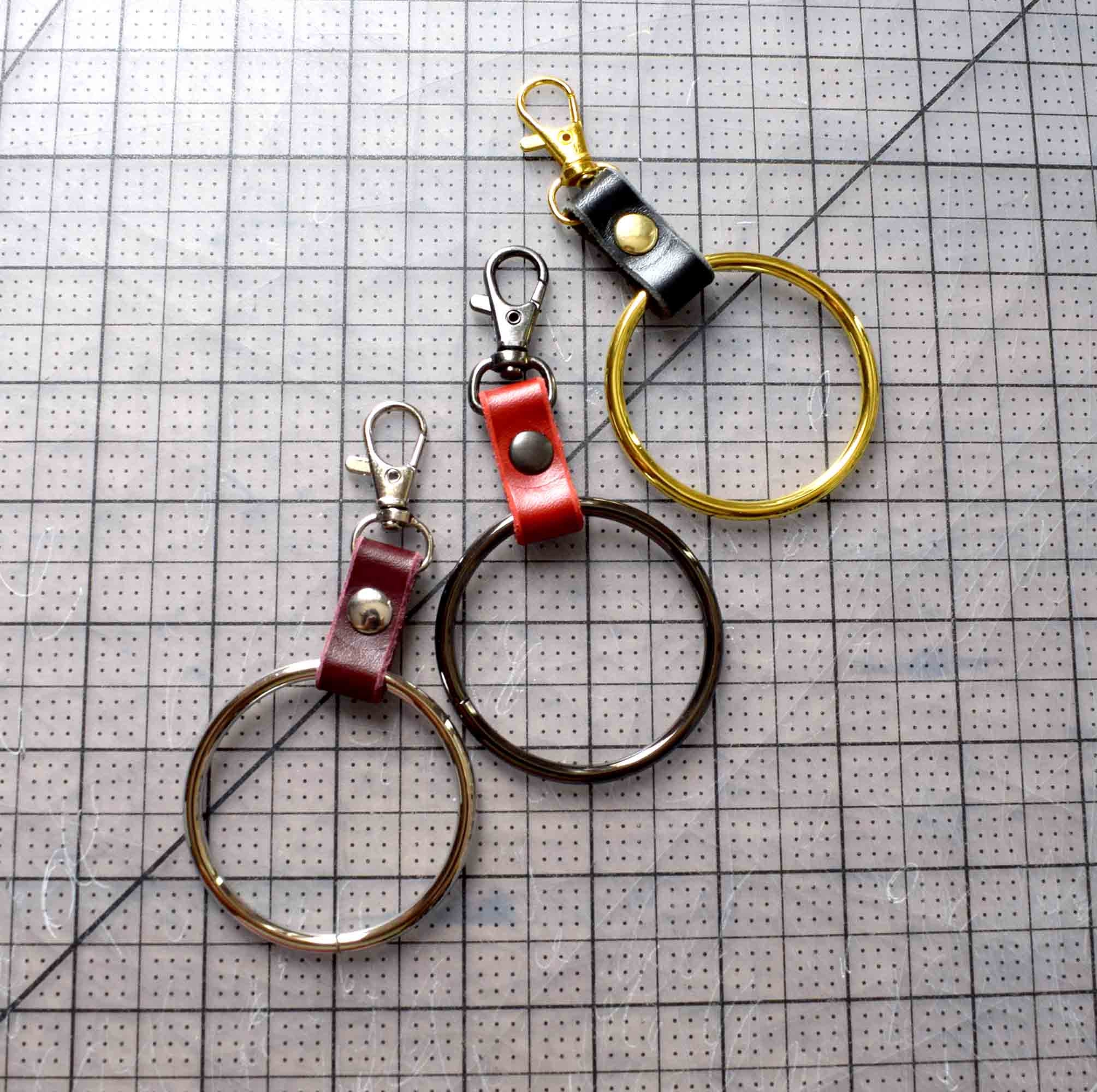 O ring keychain clearance leather