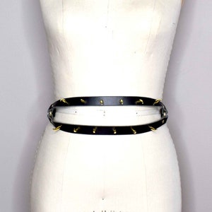 The All Devouring Spiked Leather Waist Belt, Statement Belt, Waist Cincher, Gothic Fashion, Witch Queen, Black Leather Belt, Burning Man