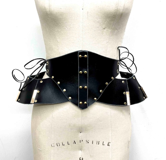 Morgana Leather Pannier Waist Cincher Belt, Statement Belt  display picture 3