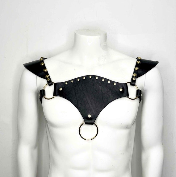 Archer Black Leather Chest Harness, Bull Dog Harness  display picture 3