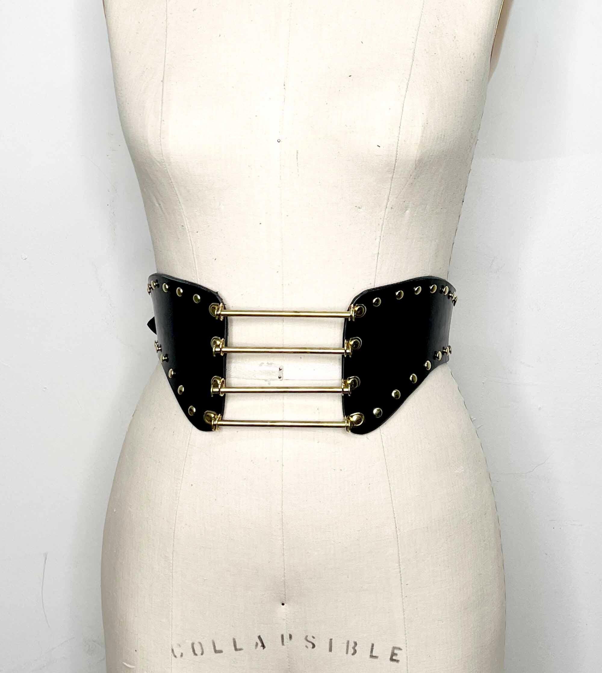 Women\'s Punk Waist Harness Belt Adjustable Faux Leather Cincher punk rave handcuff corset @ the cramp goth  main image 3