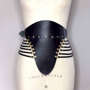 Dinah Leather Waist Cincher Belt, Statement Belt, Corset Belt, Gothic Fashion, Witch Queen, Black Leather Belt, Burning Man Style