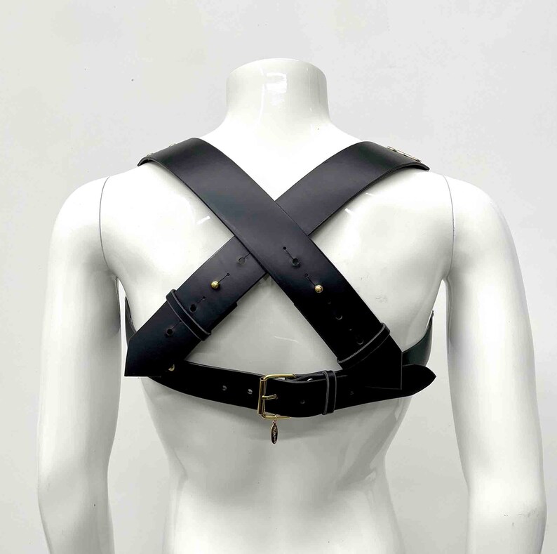 Prometheus Mens Leather Chest Harness, Bull Dog Harness, Genuine Leather, Steampunk Gothic, Leather Daddy, Burning Man Burners, Mad Max image 4