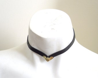 Ivy Thin Leather Choker, Delicate Black Collar, Gothic Lolita Jewelry, Festival Girl Jewelry, Feminine Simple Necklace