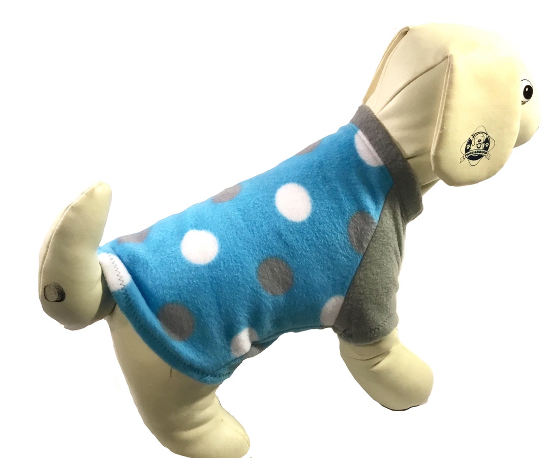 Blue Dog Fleece Dots Fleece Dog Sweater Blue Dog Sweater Etsy