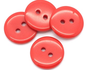 3/4" Bulk Red Buttons - 18mm Red Plastic Buttons - Bulk Red Buttons - Wholesale Buttons - 3 4 inch Red Buttons - Button Lot