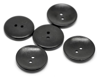 Black Wood Buttons - 1 1/8" Black Wood Buttons - 1  1/8 inch Wooden Buttons - 30mm  Buttons - Sewing Buttons - Craft Buttons Supplies