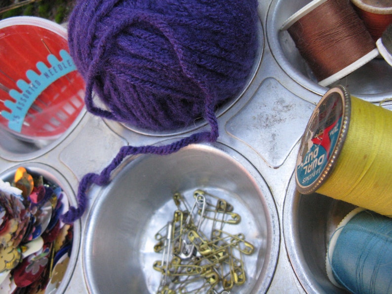 Vintage Aluminum Muffin Pan/ Baking Beading Organizing Stacking Storage
