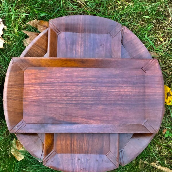 Vintage Hasko Trays 1940’s Set of Four (4) Buffet All Purpose Trays Lap Trays Made in the USA MCM MidCentury Modern Serving Trays Wood Grain