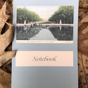 Blank Lined Journal Notebook, featuring stunning antique postcard from Versailles, 6 x 9 with 120 blank lined pages, paperback, soft cover