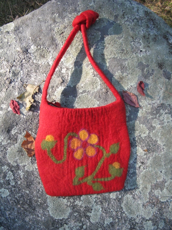 Needle Felted Purse Wool Apparel Accessories OOAK… - image 1