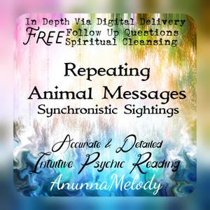 Repeating Animal Messages Same Day Intuitive Psychic Reading, Synchronistic Animal Sighting