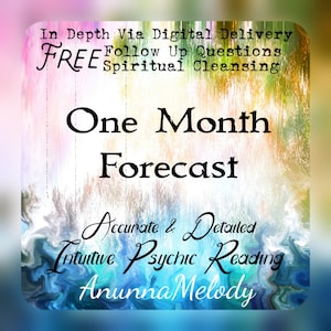 One Month Forecast Same Day Intuitive Psychic Reading In Depth, Sent Via PDF