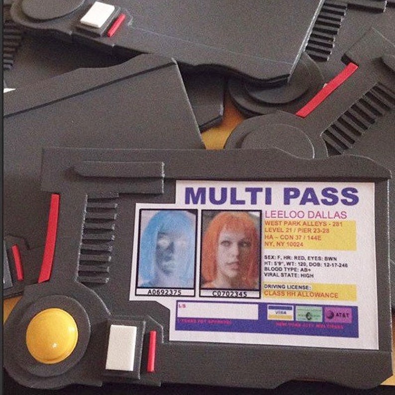 Leeloo Dallas Multipass Fifth Element Multipass Leeloo Etsy