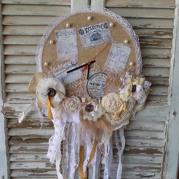 Retro Vintage Rustic Wall Clock Shabby Chic Home Office Cafe Decor Decoration shabby chic decor  rustic home decor kitchen