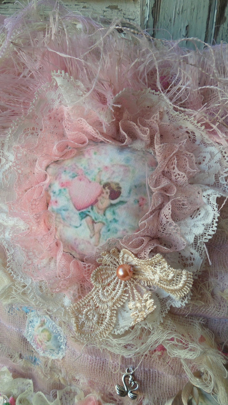 Shabby Chic Pillow Case Decorated With Romantic 3D Fragments Etsy
