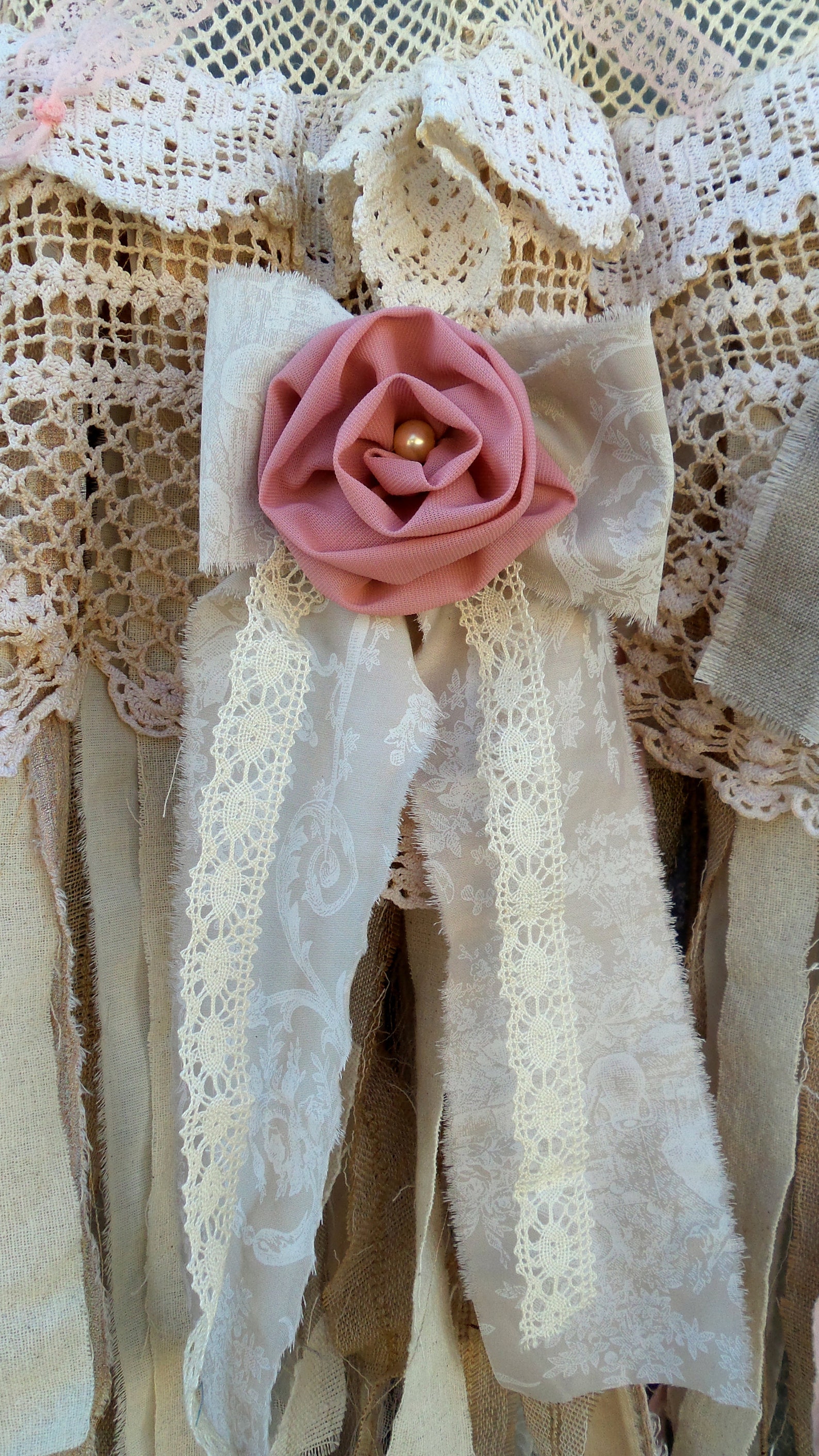 Shabby Boho Chic Blush Pink Valance Lace Garland Curtain Rag Etsy