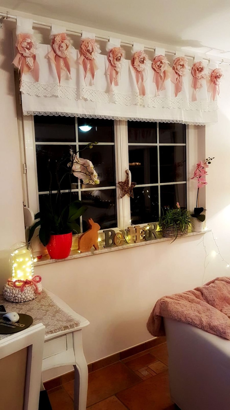 White sand burlap valance Shabby chic window valance | Etsy