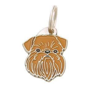 MjavHov personalised, stainless steel, breed pet tag, Brussels Griffon