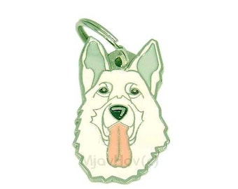 Personalized White shepherd Dog Tag – Engraved Name ID Tag, Handmade Custom Pet Collar Tag